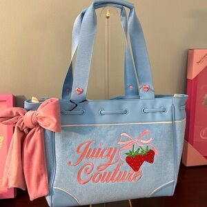Juicy Couture Light Blue Tote with Pink Bow